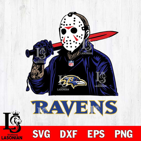 Baltimore Ravens Jason Voorhees Horror Halloween Svg Eps Dxf Png File, Digital Download, Instant Download
