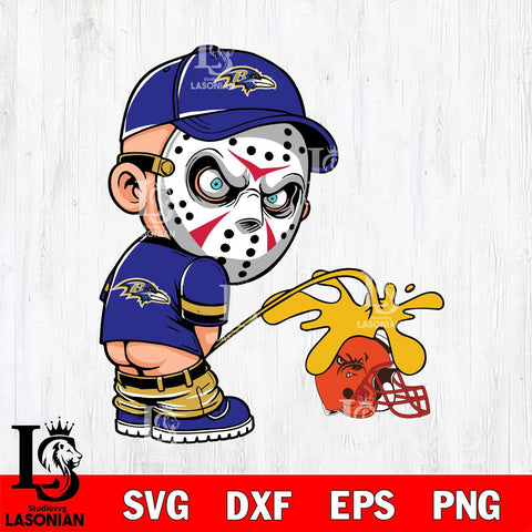 Baltimore Ravens Jason Voorhees Piss On Cleveland Browns Svg Eps Dxf Png File, Digital Download, Instant Download