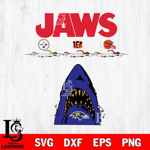 Baltimore Ravens Jaws Eat Steelers, Bengals, Browns Svg Eps Dxf Png File, Digital Download, Instant Download