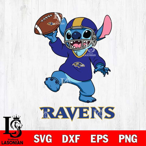 Baltimore Ravens Lilo and stitch Sport SVG DXF EPS PNG FILE, Stitch File Cut,NFL Digital Download,Instant Download, Silhouette
