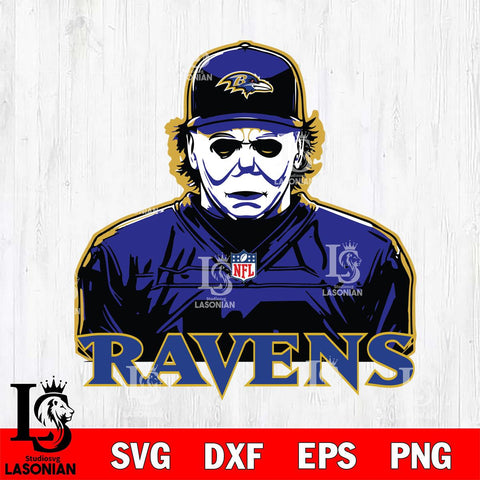 Baltimore Ravens Michael Myers Horror Halloween Svg Eps Dxf Png File, Digital Download, Instant Download