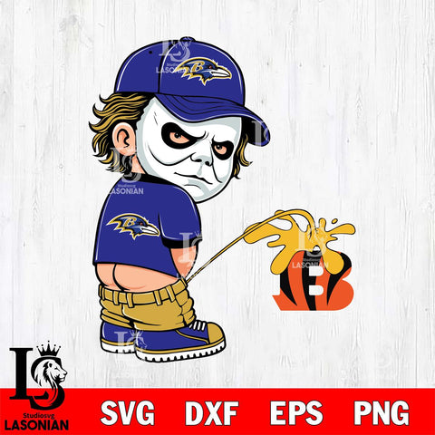 Baltimore Ravens Michael Myers Piss On Cincinnati Bengals Svg Eps Dxf Png File, Digital Download, Instant Download
