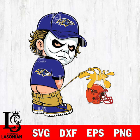 Baltimore Ravens Michael Myers Piss On Cleveland Browns Svg Eps Dxf Png File, Digital Download, Instant Download