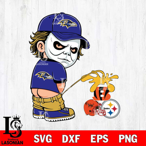 Baltimore Ravens Michael Myers Piss On Steelers, Bengals, Browns Svg Eps Dxf Png File, Digital Download, Instant Download