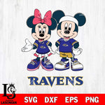 Baltimore Ravens Mickey And Minnie Football Svg Eps Dxf Png File, NFL svg , Digital Download , Instant Download, Cricut File