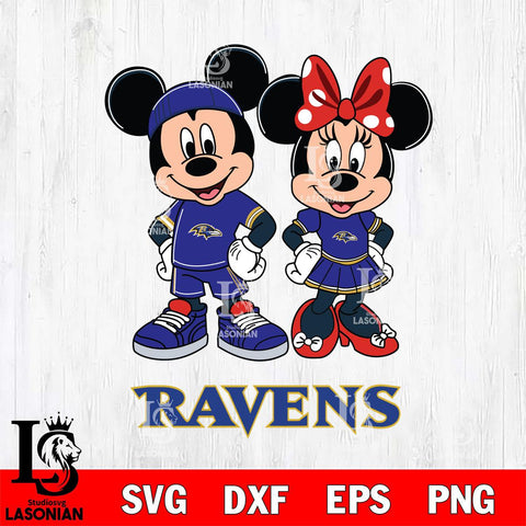 Baltimore Ravens Mickey And Minnie Rugby Svg Eps Dxf Png File, NFL svg , Digital Download , Instant Download, Cricut File