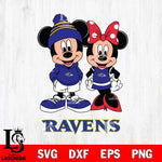 Baltimore Ravens Mickey Minnie Mouse Cute Football Svg Eps Dxf Png File, Bundle NFl svg , File Cut , Digital Download , Instant Download, Laser Cut Svg Files