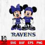 Baltimore Ravens Mickey Minnie Rugby ball Svg Eps Dxf Png File, Bundle NFl svg , File Cut , Digital Download , Instant Download, Laser Cut Svg Files