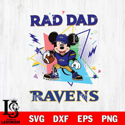 Baltimore Ravens Mickey Mouse Sport Rad Dad SVG DXF EPS PNG FILE, Disney Father day File Cut,Digital Download,Instant Download,Disney Svg Files