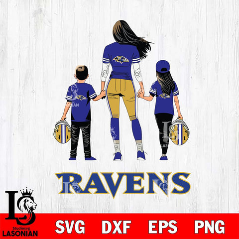 Baltimore Ravens Mother and son Rugby SVG DXF EPS PNG FILE,NFL SVG, Father day Digital Download,Instant Download, Silhouette
