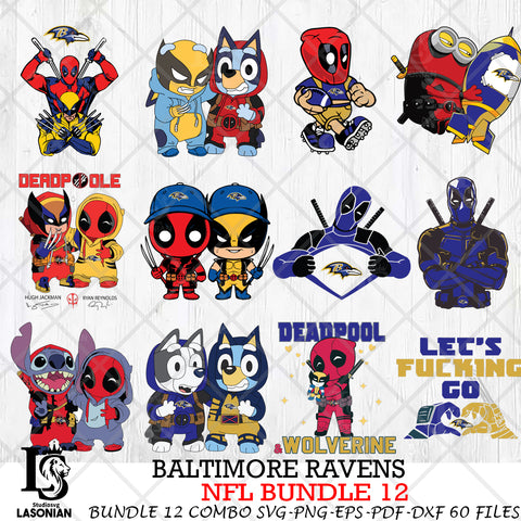 Baltimore Ravens NFL Bundle 12 Svg Eps Dxf Png File, Digital Download, Instant Download