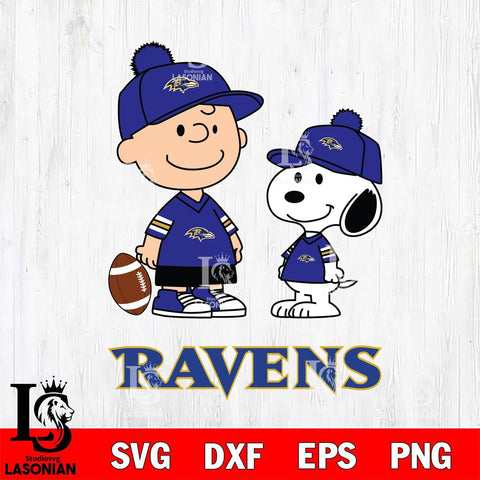 Baltimore Ravens Peanuts Snoopy Friends Football SVG DXF EPS PNG FILE,Snoopy File Cut, Nfl Digital Download,Instant Download, Silhouette