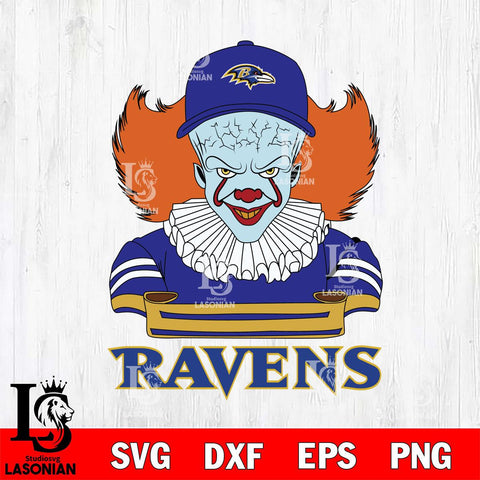 Baltimore Ravens Pennywise Horror Sport 2 Svg Eps Dxf Png File, NFL svg, Digital Download, Instant Download
