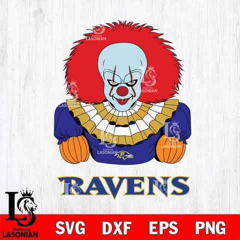Baltimore Ravens Pennywise Horror Sport 3 Svg Eps Dxf Png File, NFL svg, Digital Download, Instant Download