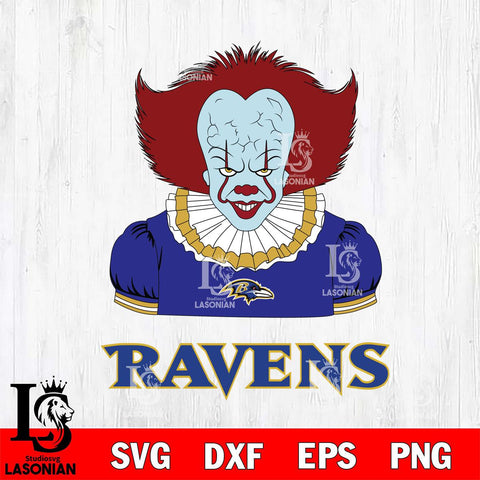 Baltimore Ravens Pennywise Horror Sport 5 Svg Eps Dxf Png File, NFL svg, Digital Download, Instant Download