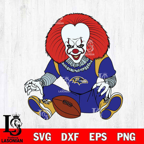 Baltimore Ravens Pennywise Horror Sport 6 Svg Eps Dxf Png File, NFL svg, Digital Download, Instant Download