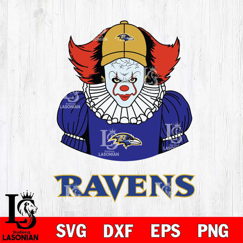 Baltimore Ravens Pennywise Horror Sport 7 Svg Eps Dxf Png File, NFL svg, Digital Download, Instant Download