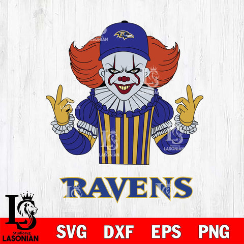 Baltimore Ravens Pennywise Horror Sport 8 Svg Eps Dxf Png File, NFL svg, Digital Download, Instant Download