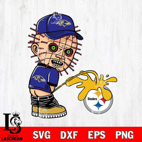 Baltimore Ravens Pinhead Piss On Pittsburgh Steelers Svg Eps Dxf Png File, Digital Download, Instant Download