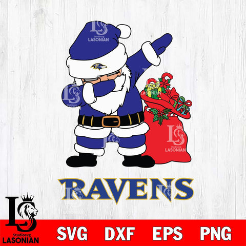 Baltimore Ravens Santa Dabbing Christmas Svg Eps Dxf Png File,NFL Svg Files,Digital Download,Sublimation,Instant Download