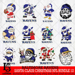 Baltimore Ravens Satan Claus Christmas NFL Bundle 12 Svg Eps Dxf Png File,NFL Svg Files,Digital Download,Sublimation,Instant Download