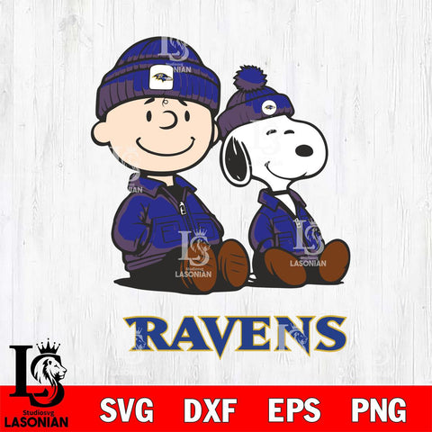 Baltimore Ravens Snoopy and Charlie Sport Svg Eps Dxf Png File, Cut file Digital Download ,Instant Download, Cricut File