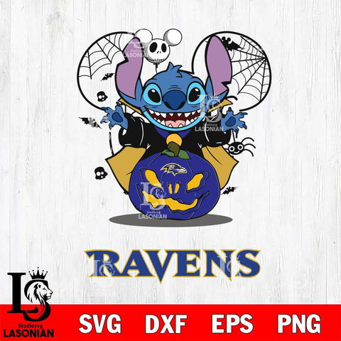 Baltimore Ravens Stitch Horror Halloween Svg Eps Dxf Png File, Digital Download, Instant Download