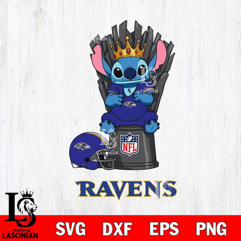 Baltimore Ravens Stitch King Football SVG DXF EPS PNG FILE, Stitch File Cut,NFL Digital Download,Instant Download, Silhouette