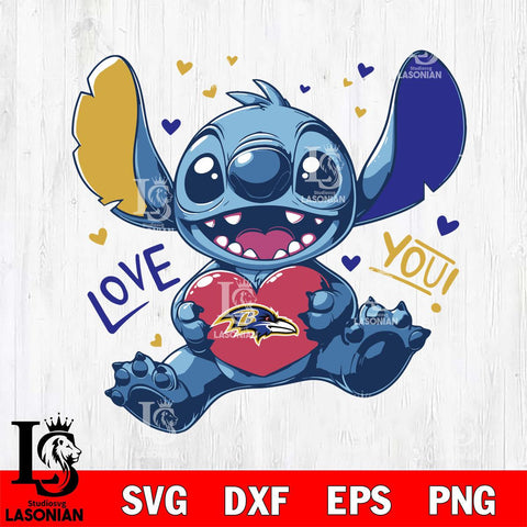 Baltimore Ravens Stitch Love Svg Eps Dxf Png File, Digital Download, Instant Download