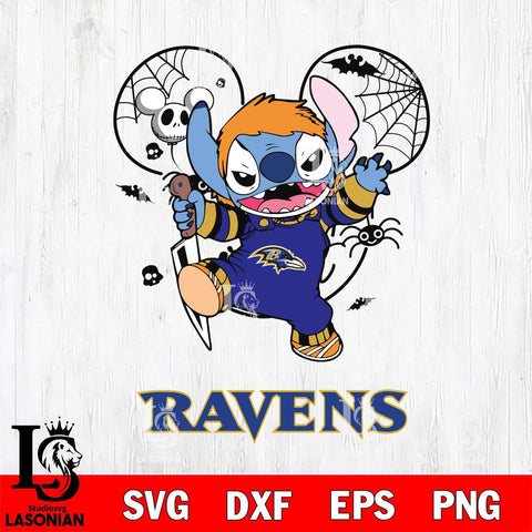 Baltimore Ravens Stitch Michael Halloween Svg Eps Dxf Png File, Digital Download, Instant Download