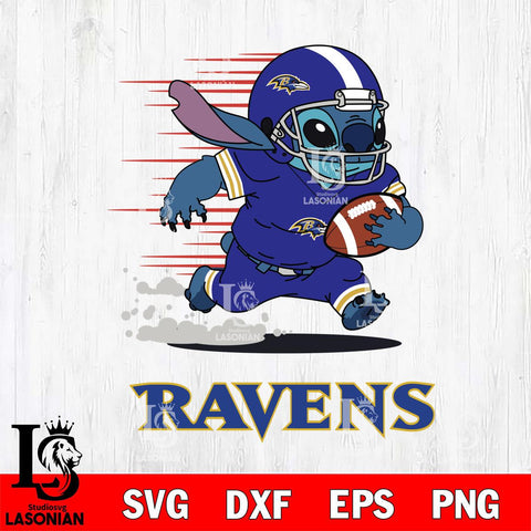 Baltimore Ravens Stitch Run Football SVG DXF EPS PNG FILE, NFL File Cut, Digital Download,Instant Download, Silhouette, Cricut