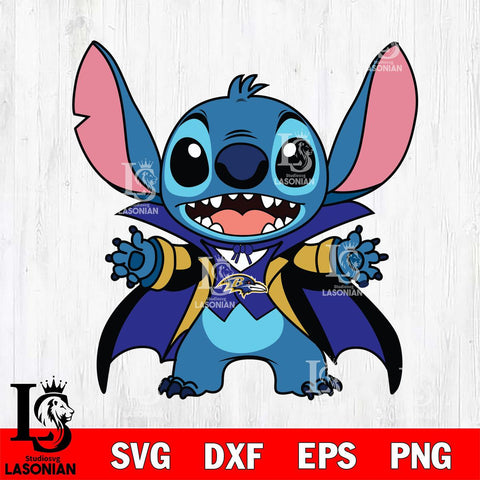 Baltimore Ravens Stitch Vampire Football halloween Svg Eps Dxf Png File, NFL svg, Digital Download, Instant Download