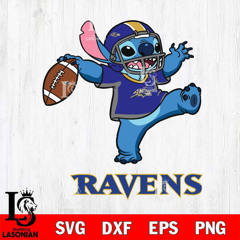 Baltimore Ravens Stitch dance rugby ball SVG DXF EPS PNG FILE, Stitch File Cut,NFL Digital Download,Instant Download, Silhouette