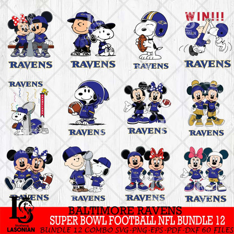 Baltimore Ravens Super Bowl NFL Bundle 12 Svg Eps Dxf Png File, NFL svg , Digital Download , Instant Download, Cricut File