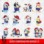 Baltimore Ravens  Bluey Christmas NFL Bundle 12 SVG Svg Eps Dxf Png File, Digital Download, Instant Download