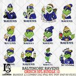 Baltimore Ravens  Grinch NFL Bundle 12 SVG Eps Dxf Png File, Digital Download, Instant Download