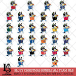 Bandit Heeler Christmas MLB ALL TEAM Svg Eps Dxf Png File, Digital Download, Instant Download
