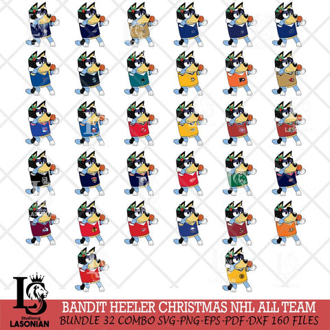Bandit Heeler Christmas NHL ALL TEAM Svg Eps Dxf Png File, Digital Download, Instant Download