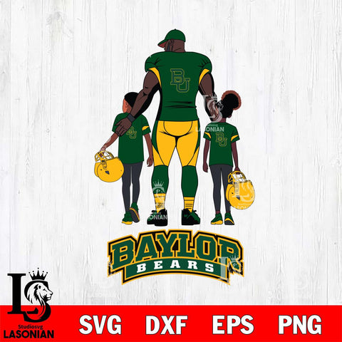 Baylor Bears 3 Father and son Rugby SVG DXF EPS PNG FILE,NCAA SVG, Father day Digital Download,Instant Download, Silhouette