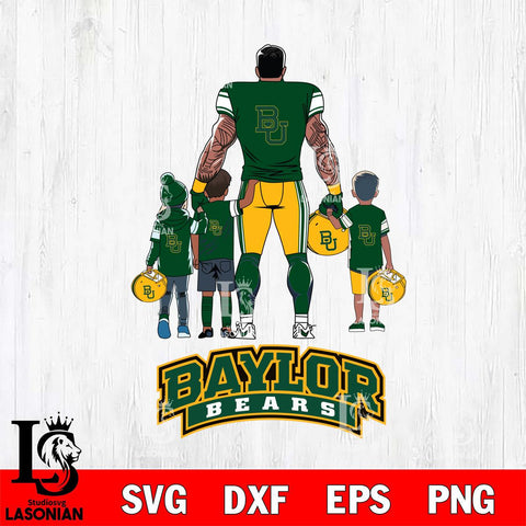 Baylor Bears 4 Father and son Rugby SVG DXF EPS PNG FILE,NCAA SVG, Father day Digital Download,Instant Download, Silhouette