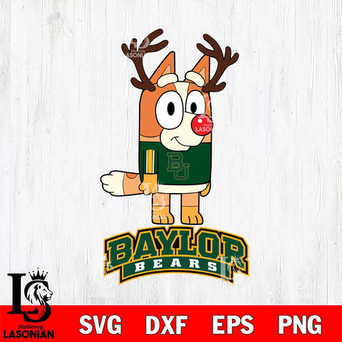 Baylor Bears Bluey Chilli Christmas Deer Svg Eps Dxf Png File, Digital Download