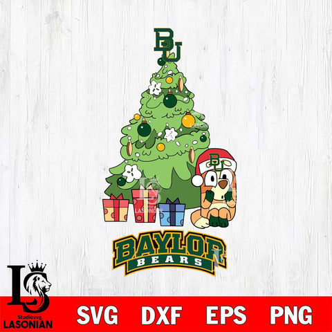 Baylor Bears Bluey Chilli Christmas Tree Svg Eps Dxf Png File, Digital Download