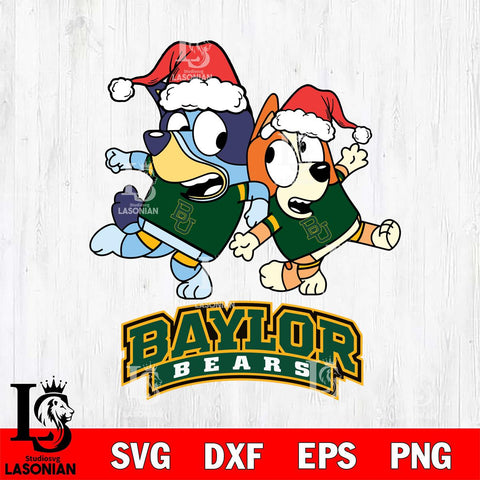 Baylor Bears Bluey Christmas Holiday Svg Eps Dxf Png File, Digital Download