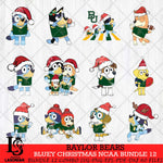 Baylor Bears Bluey Christmas NCAA Bundle 12 SVG Eps Dxf Png File, Digital Download, Instant Download