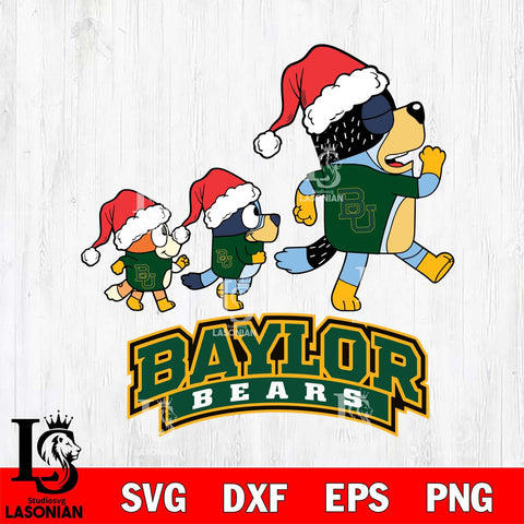 Baylor Bears Bluey Family Christmas Svg Eps Dxf Png File, Digital Download