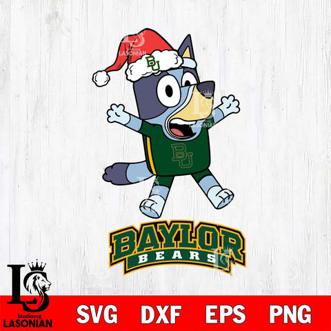 Baylor Bears Bluey Happy Christmas Svg Eps Dxf Png File, Digital Download