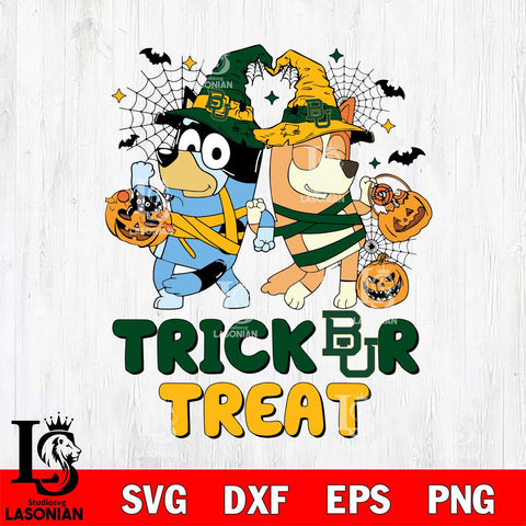 Baylor Bears Bluey Trick or Treat Halloween 2 Svg Eps Dxf Png File, Digital Download, Instant Download