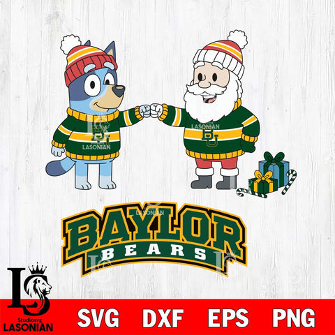 Baylor Bears Bluey With Satan Christmas File Cut, NCAA SVG DXF EPS PNG FILE, Digital Download,Instant Download, Silhouette