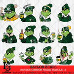 Baylor Bears Boujee Grinch NCAA Bundle 12 SVG Eps Dxf Png File, Digital Download, Instant Download