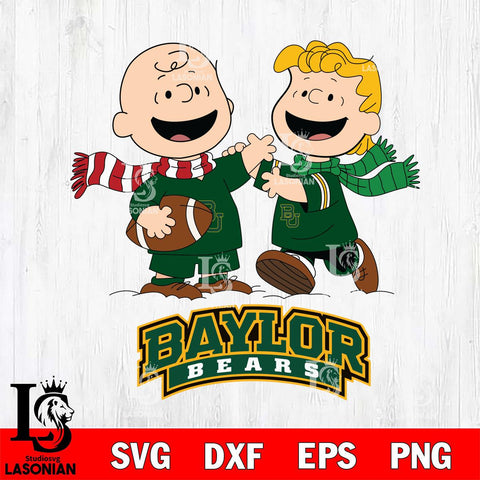 Baylor Bears Charlie Brown & Linus Football Cricut,Christmas SVG DXF EPS PNG FILE, NCAA Digital Download,Instant Download, Silhouette